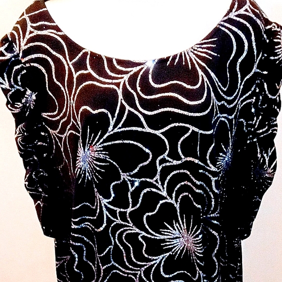 MSK Tops - Gorgeous black MSK Women women's top with silver sequined embellishments